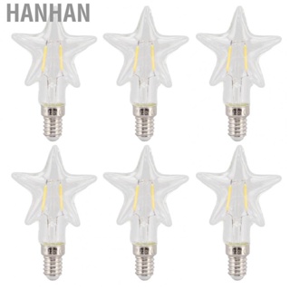 Hanhan Light Bulb  Transparent 6Pcs Lightweight Safe Pentagram Shape 220V 2W Art Retro Light Bulb Eye Protection  for Home