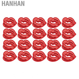 Hanhan Iron On   Lip Shape Sew On  20pcs  for Hats for Dresses