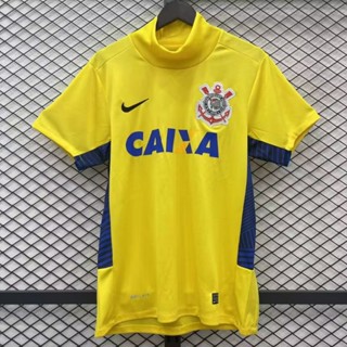 เสื้อกีฬาแขนสั้น ลายทีมชาติฟุตบอล Corinthians Goalkeeper Jersey S-XXL 14-15 สไตล์วินเทจ แห้งเร็ว สําหรับผู้ชาย