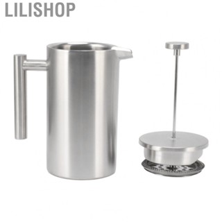 Lilishop French Press Coffee Maker  Portable 1L Sturdy Structure Rust Proof Dishwasher Safe Insulated Coffee Press Prevent Corrosion  for  Froth for Home