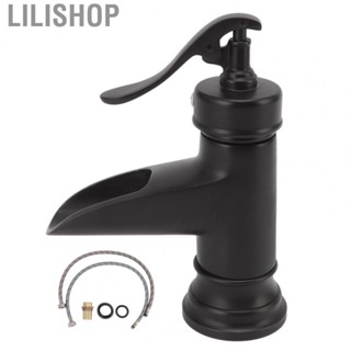 Lilishop Single Hole Basin Faucet Waterfall Outlet Faucet  Scratch Black for Kitchen for Under Counter Basin