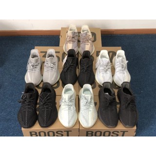 Yeezy 350 V2 Static BASF real Boost 3M รองเท้าผ้าใบลําลอง สะท้อนแสง สีดํา สีขาว สีเทามุก คุณภาพสูง