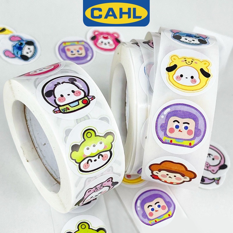 สัตว์น่ารักม้วนสติกเกอร์เด็กเด็กครู500ชิ้นรอบการ์ตูนสัตว์เด็กรางวัลสติกเกอร์
