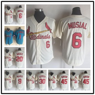 เสื้อกีฬาเบสบอล ทีม St Louis Cardinals Mlb สไตล์ย้อนยุค เสื้อเบสบอล ปักลาย Louis Cardinals Jersey