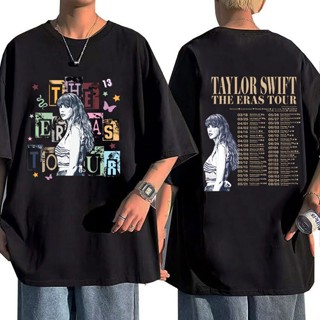 เสื้อยืดผ้าฝ้าย แขนสั้น พิมพ์ลาย Taylor The Eras Tour 2023 World Tour ขนาดใหญ่ สําหรับผู้ชาย ไซซ์ 4XL 5XL 6XL