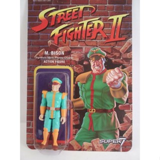 สีเขียวม. ฟิกเกอร์ Bison Street Fighter II Champion Variant ReAction Super7 3.75 นิ้ว