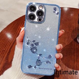 เคสโทรศัพท์มือถือ ลายดอกกุหลาบ ไล่โทนสี สําหรับ IPhone 14 13 12 11 Pro Max 14 Plus 13 Mini 12 Mini