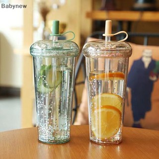 &lt;Babynew&gt; ขวดน้ําพลาสติก มีหลอดดูด สําหรับใส่เครื่องดื่ม กาแฟ นม น้ําผลไม้