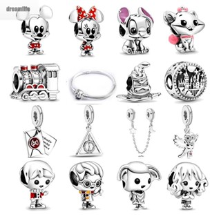 【DREAMLIFE】Plated Silver Fit Charms Bracelet Minnie Dotted Dress  Bow Charm Bead UQkwnmT