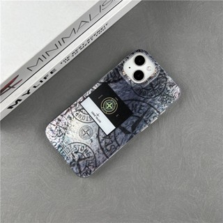 STONE ISLAND เคสโทรศัพท์มือถือ แบบแข็ง ขอบนิ่ม สีเงิน คุณภาพสูง สําหรับ Iphone 13 Pro Max 14 Iphone 14pro