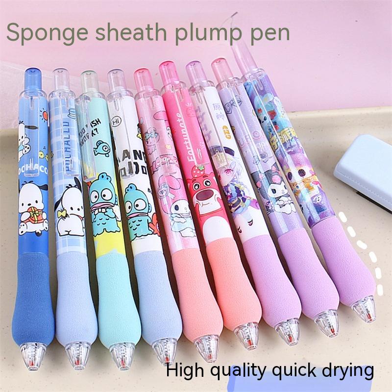 Sanrio ปากกาเจล แบบแห้งเร็ว คุณภาพสูง ลายหมีสตรอเบอร์รี่ สีดํา
