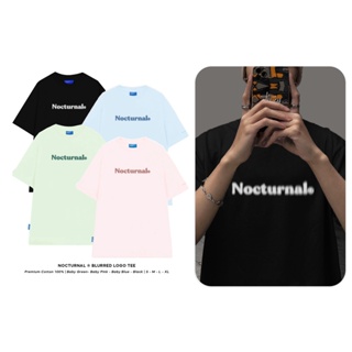 【2023】Nocturnal Blurred Logo Tee Cotton 100% Local Brand Unisex Wide Sleeve  T-Shirt