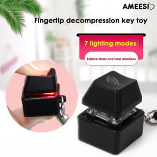 Ameesi Fidget ปุ่มกดคีย์บอร์ด มีไฟ LED ขนาดพกพา หลากสี ของเล่นบรรเทาความเครียด ปาร์ตี้