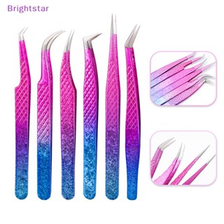 Brightstar 1 ชิ้น แหนบขนตา คลิปขนตา เครื่องมือถอด ต่อขนตาปลอม โค้ง ชี้ ใหม่