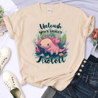 เสื้อยืด พิมพ์ลาย Axolotl แฟชั่นฤดูร้อน สไตล์ญี่ปุ่น ฮาราจูกุ สําหรับผู้หญิง