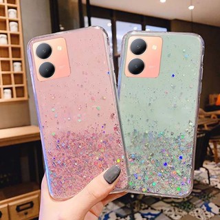 เคสโทรศัพท์มือถือแบบนิ่ม TPU ใส แต่งกลิตเตอร์ดาว ไล่โทนสี หรูหรา สําหรับ Vivo Y36 4G 5G VIVOY36 Y 36 Y78 Plus Y78+