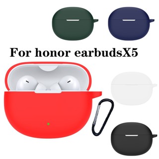 เคสหูฟังบลูทูธ ซิลิโคนนิ่ม กันกระแทก สีพื้น สําหรับ honor earbuds X5 X5S X5S