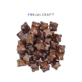 Bronzite Square Star Bead ลูกปัดดาวสี่เหลี่ยมบรอนไซต์