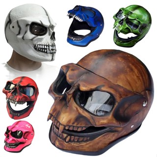 Latex Full Head Skull Mask Helmet With Movable Jaw Halloween Party Prop