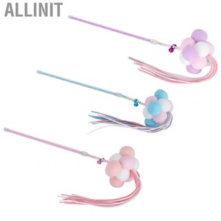 Allinit Pet Teaser Toys  Ball Tassel Wand Catcher Interactive Stick Toy New