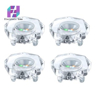 ฐานไฟ LED คริสตัล หลากสี 4 ชิ้น