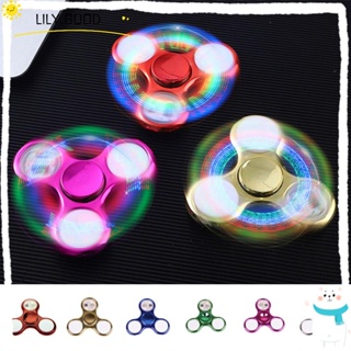 LILY ของเล่น Fidget Hand Spinner Tri-Spinner เรืองแสง สําหรับเล่นคลายเครียด สมาธิสั้น