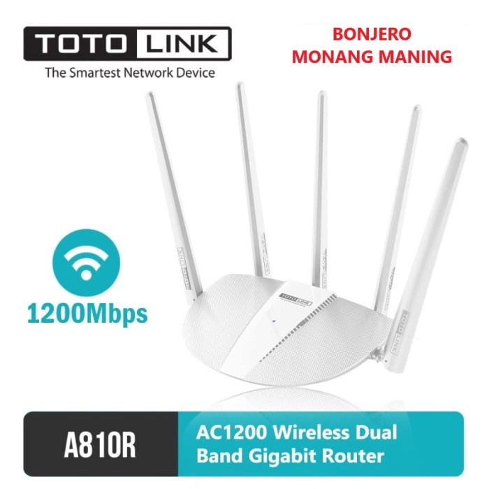 TOTOLINK A810R AC1200 เราเตอร์ไร้สาย Dual Band Gigabit Wifi