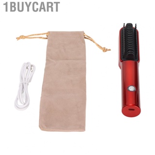 1buycart Electric Hair Brush USB Charging Safe Small Straightening Curling Comb HR6