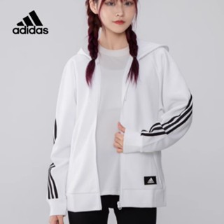 [พร้อมส่ง] Adidas ของแท้ 100% เสื้อแจ็กเก็ต เสื้อฮู้ด ผ้าฝ้าย มีซิป กันลม สําหรับผู้หญิง H57287 H57293