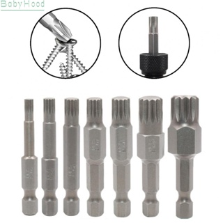 【Big Discounts】7pcs Set 50mm 12 Point Torx Screwdriver Bit 6.35mm Hex Shank Magnetic M4-M-12#BBHOOD