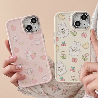 เคสโทรศัพท์มือถือ TPU ลายดอกไม้ กระต่าย สีแคนดี้ สําหรับ IPhone 14 Pro Max 13 12 12 Pro IP 11 Pro Max