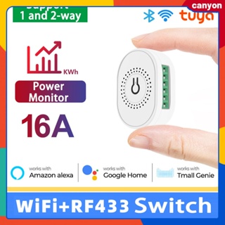 16a Tuya Smart Wifi+rf433 Switch Breaker With Power Monitor รองรับ 2 Ways Control Timing Function ลำโพงอัจฉริยะสั่งงานด้วยเสียงทำงานร่วมกับ Alexa และ Google Home canyon