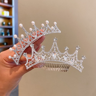 กิ๊บติดผม มงกุฎเจ้าหญิง ประดับพลอยเทียม สไตล์เกาหลี สําหรับเ…