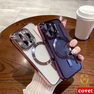 EIRVEXEL หอยเชลล์ หนัง พร้อมที่ใส่บัตร แม่เหล็กไร้สาย เคส เข้ากันได้สำหรับ เคสไอโฟน Case Compatible For iPhone 11 12 13 14 15 16 Pro Max