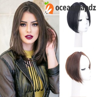 OCEANMAPDZ กิ๊บติดผมหน้าม้าสังเคราะห์ สีบลอนด์ ซ่อนได้ เข้ากับทุกการแต่งกาย สไตล์ฝรั่งเศส สําหรับผู้หญิง