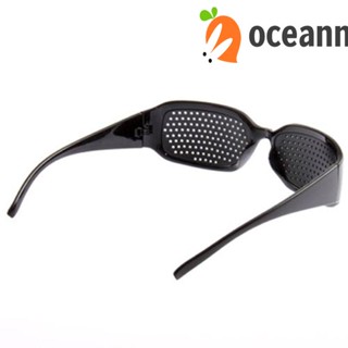 OCEANMAPDZ Pinhole แว่นตาธรรมชาติ ดูแลสายตา สีดํา