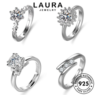 Laura Jewelry แหวนเพชรโมอิส เงิน 925 เรียบง่าย สําหรับผู้หญิง M069