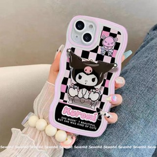 เคสโทรศัพท์มือถือ แบบนิ่ม ลายการ์ตูนคุโรมิ พร้อมสายโซ่คล้อง สําหรับ iPhone 14 13 12 11 Pro Max X XR Xs Max 8 7 6 6s Plus SE 2020