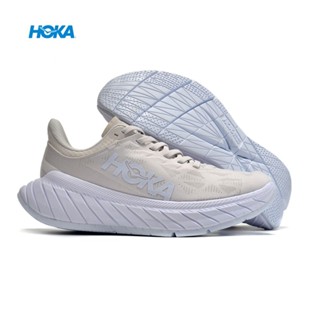 พร้อมส่ง HOKA ONE ONE Carbon X 2 รองเท้ากีฬา รองเท้าวิ่ง ดูดซับแรงกระแทก สีเทา สีขาว 4TJY