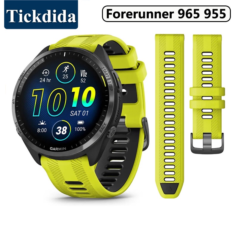 สายนาฬิกาข้อมือซิลิโคน แบบเปลี่ยน สําหรับ Garmin Forerunner 965 955 Solar 945 935 745 22 มม.