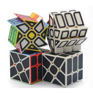 [Lefun Fire Wheel Style Series Cube] สติกเกอร์คาร์บอนไฟเบอร์ 3x3 รูปลูกบาศก์ปริศนา คลายเครียด