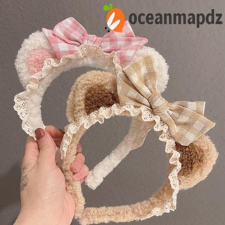 OCEANMAPDZ ที่คาดผม ผ้ากํามะหยี่ขนนิ่ม แต่งลูกไม้ แฟชั่นสําหรับผู้หญิง