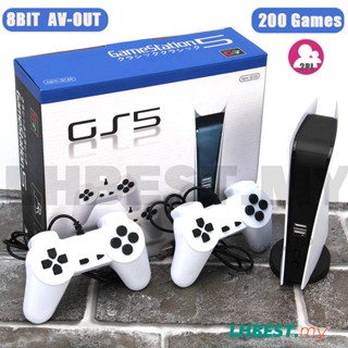 เครื่องเล่นเกม 5 วิดีโอเกมคอนโซล พร้อมเกมคลาสสิก 200 เกม 8 Bit Gs5 Tv คอนโซลเรโทร แบบใช้สาย Usb มือถือ เอาท์พุตเกม Av - เครื่องเล่นเกมมือถือ