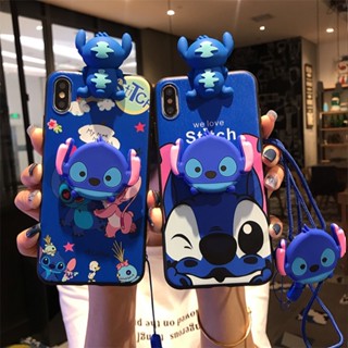 เคสโทรศัพท์มือถือ แบบนิ่ม ลายการ์ตูน Stitch พร้อมตุ๊กตา และสายคล้อง สําหรับ Tecno Camon 16 18 19 Pro 18Prime 18P 17 17P 15 Air