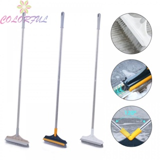 【COLORFUL】Floor Scrub Brush 2-in-1 Cleaning Tool Bathroom Gap Groove Plastic Scraper