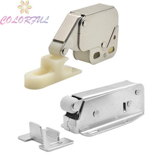 【COLORFUL】Cabinet Door Locks Iron Nickel With Molded Nylon Rollers 2PCS Hardware