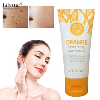 JULYSTAR Orange Body Lotion Scrub Exfoliating Gel Facial Body Facial Scrub Skin Cleansing Bleaching Whipped Scrub สครับขัดผิวกาย Orange Exfoliating Gel ไวท์เทนนิ่ง ทำความสะอาดผิว