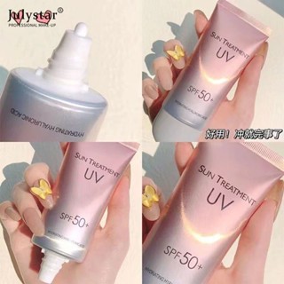 JULYSTAR Spf50+ Sunscreen 60g Hydrating Hyaluronic Acid Long Lasting Anti Uv Treatment Sunblock Cream Pa+ Sun Block Skin Care Delicate，refreshing Whitening