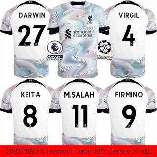 เสื้อกีฬาแขนสั้น ลายทีมชาติฟุตบอล EPL Firmino Keita Salah Virgil Darwin NP2 2022-2023 ชุดเยือน สําหรับผู้ชาย และผู้หญิง PN2