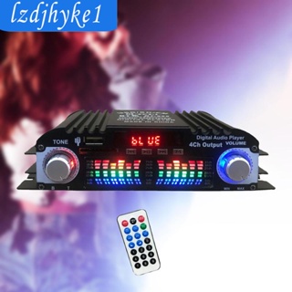 [Lzdjhyke1] เครื่องขยายเสียงสเตอริโอ HiFi 4 CH USB เครื่องเล่นดิจิทัล แบบพกพา สําหรับรถยนต์ โฮมเธียเตอร์